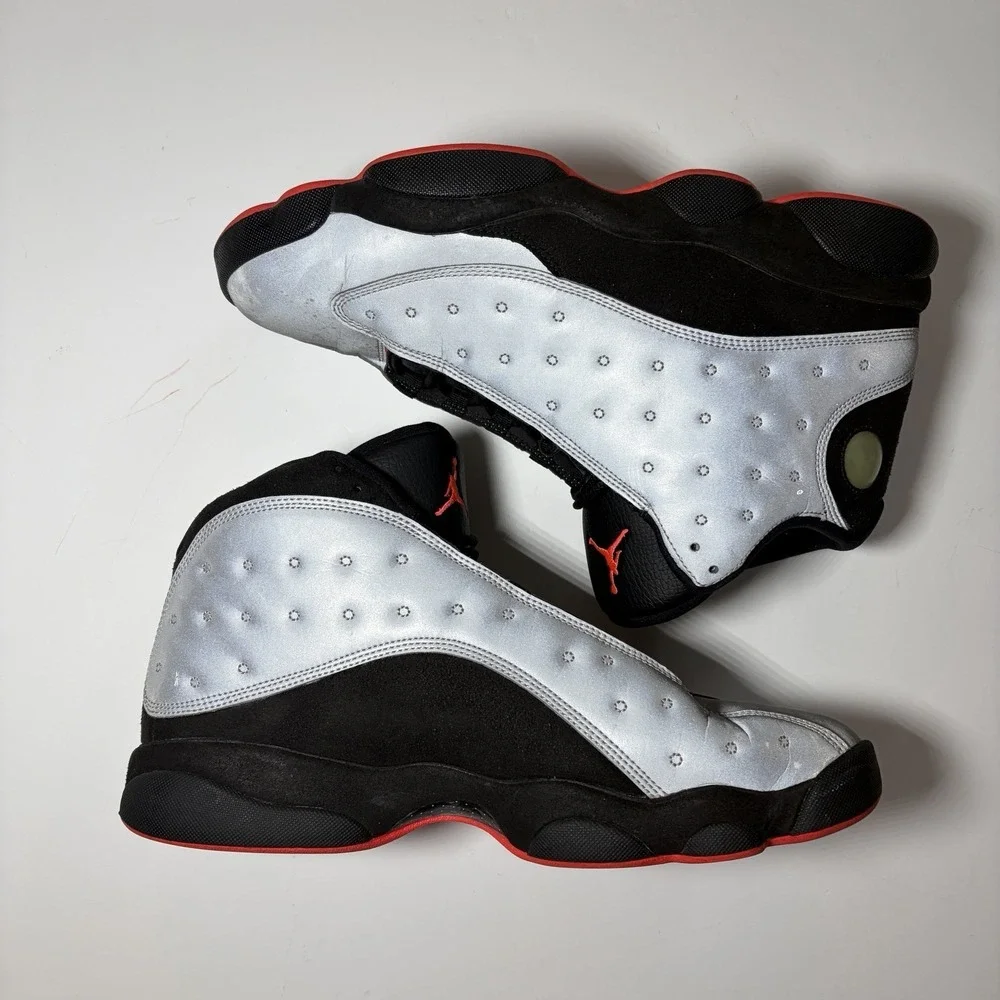 Size 10.5 Nike Air Jordan‎ 13 Retro Reflective Silver Sneakers 696298-023